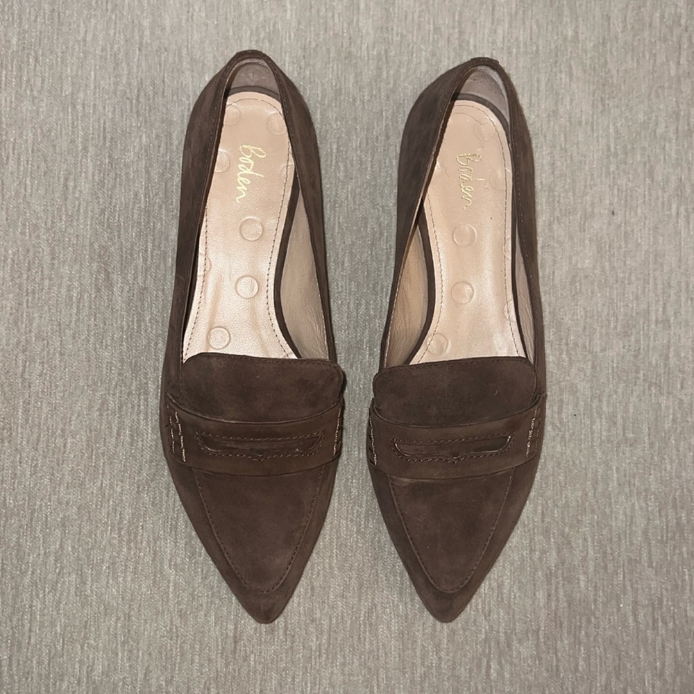 Boden Pointed Suede Loafers